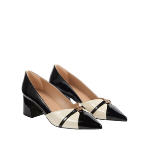 L.K. Bennett Heather Black Patent Motif Courts